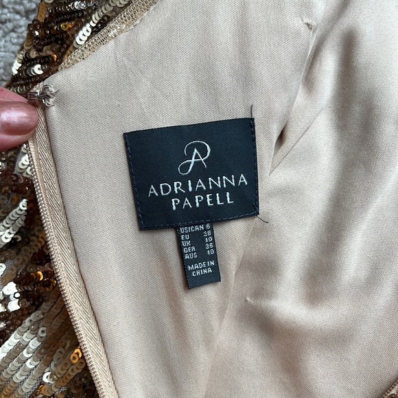 NWTs Gold Dress - Adrianna Papell - Picture 10 of 11